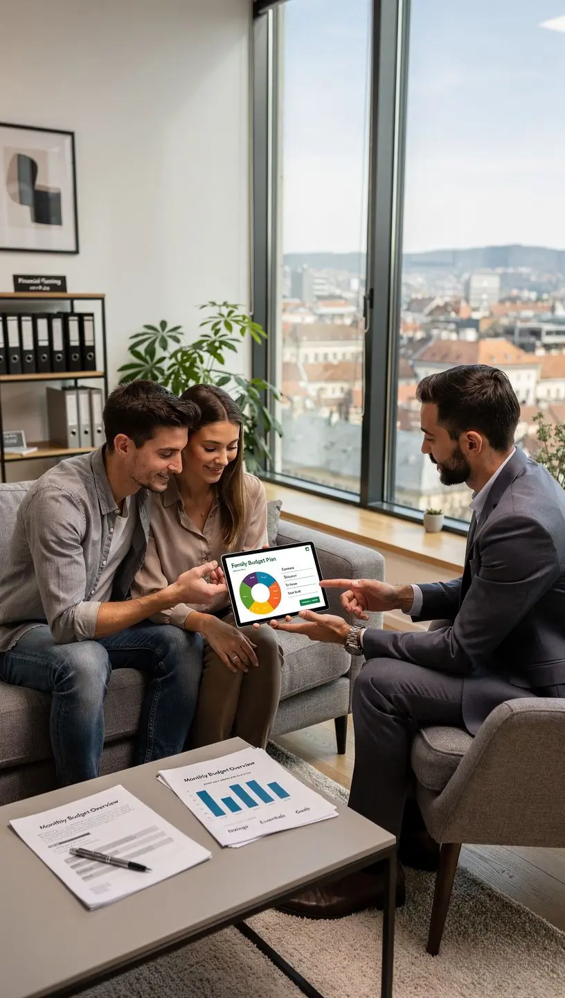 Családi költségvetés tervezése színes grafikonokkal és táblázatokkal.