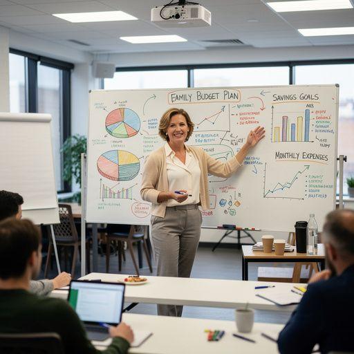 Családi költségvetési minta grafikus ábrázolása a könnyű alkalmazás érdekében.